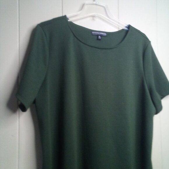 Brooke Shields Timeless Blouse XL Short Sleeve Side Zippers Green - Picture 5 of 12